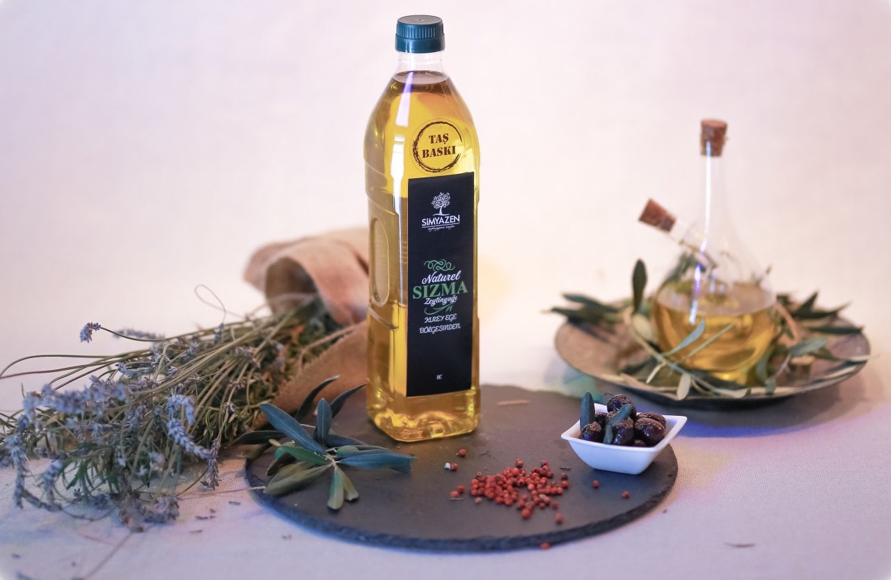 TAŞ BASKI ZEYTİNYAĞI (Pet Şişe)1 LİTRE